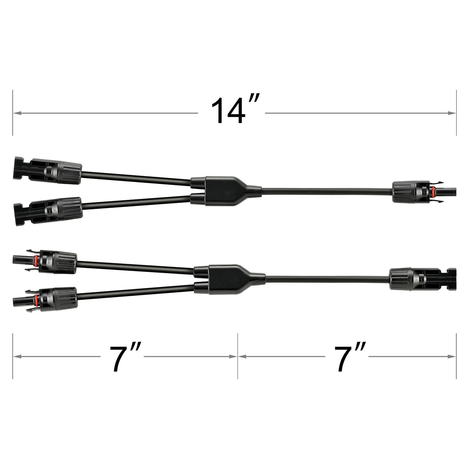 Rich Solar Y Solar Panel Parallel Connector Y Branch 2 to 1 Dimension