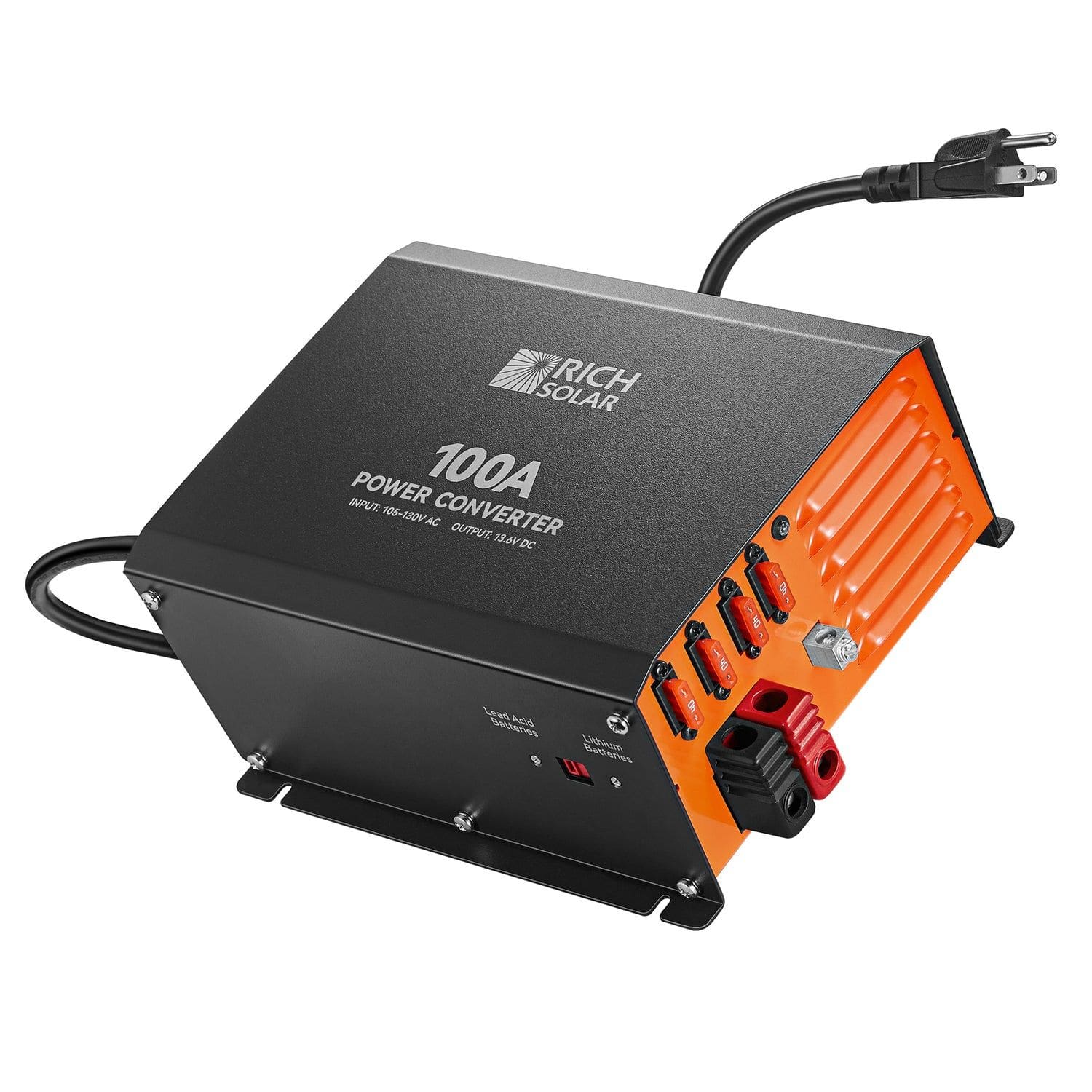 Rich Solar 100 Amp Power Converter Top View left side