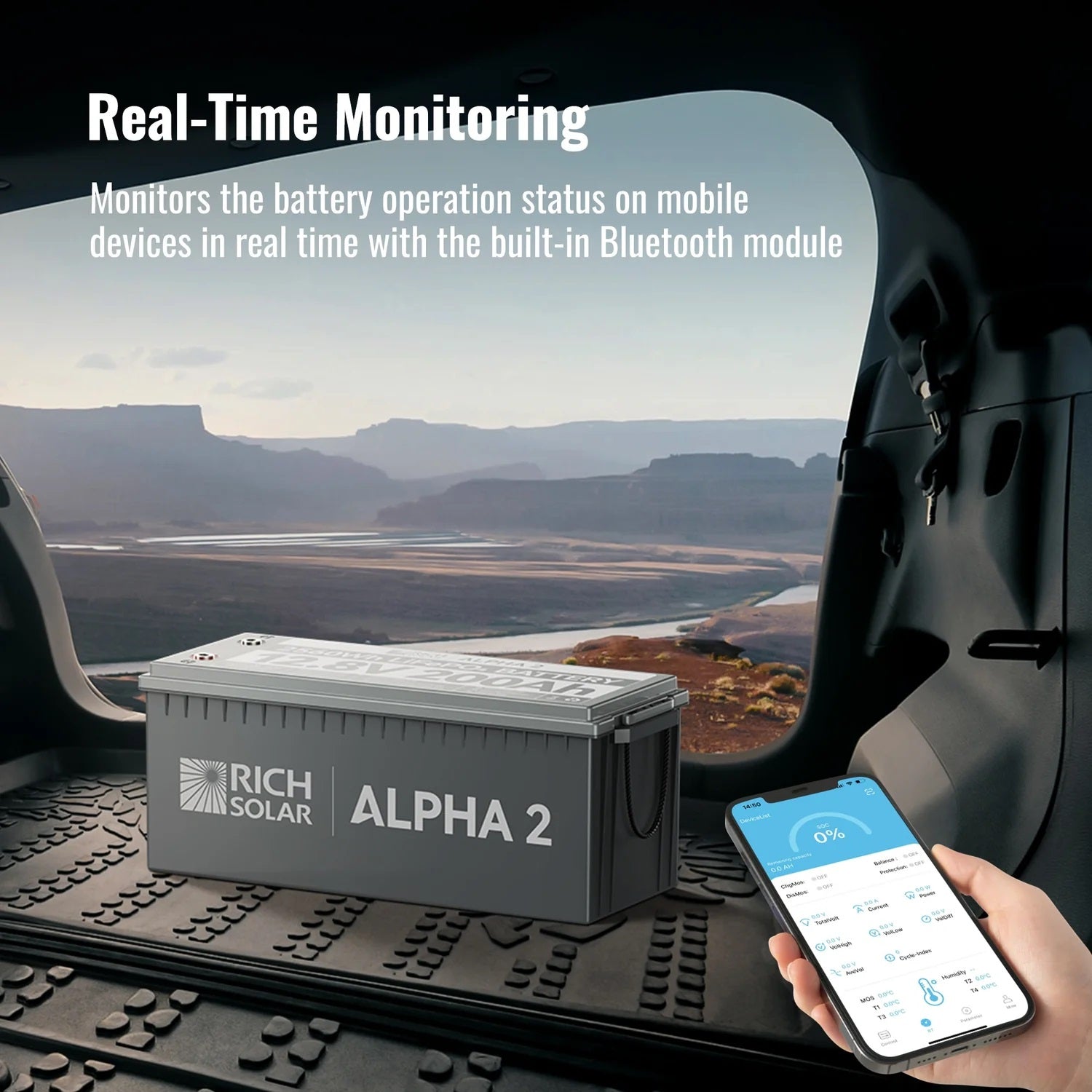 Rich Solar 12V 200Ah LiFePO4 Lithium Iron Phosphate Battery Has Real-Time Monitoring