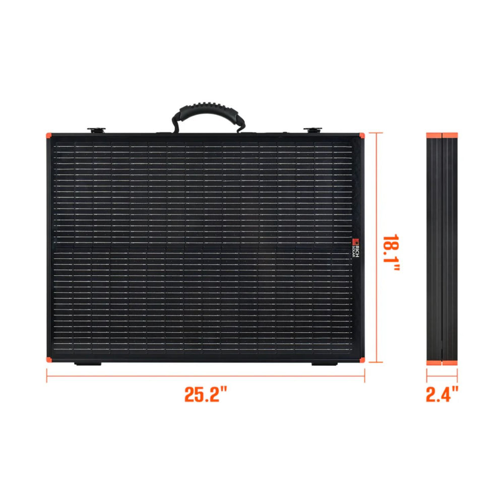 Rich Solar MEGA 100W Portable Solar Panel Briefcase dimension