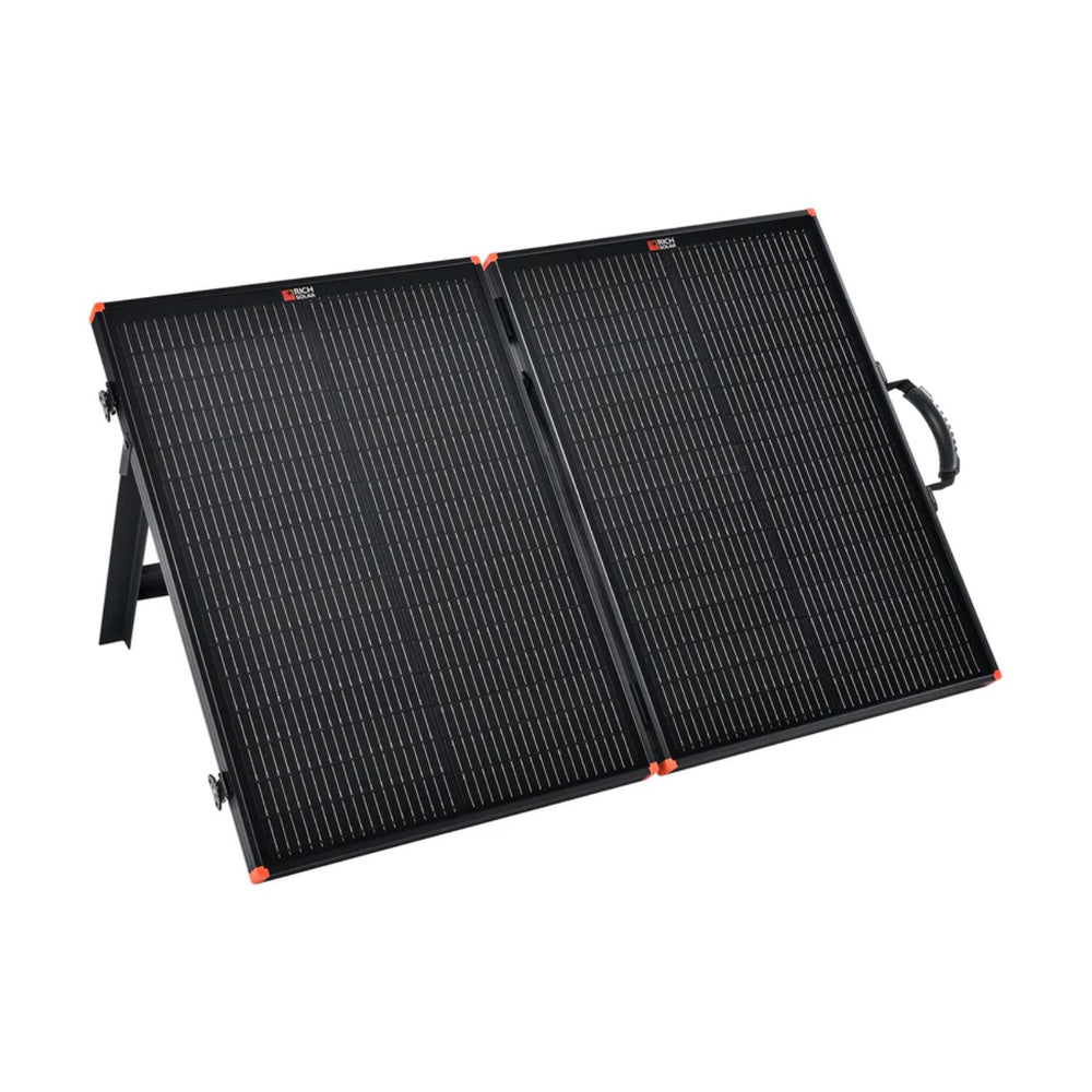 Rich Solar MEGA 100W Portable Solar Panel Briefcase open right side view