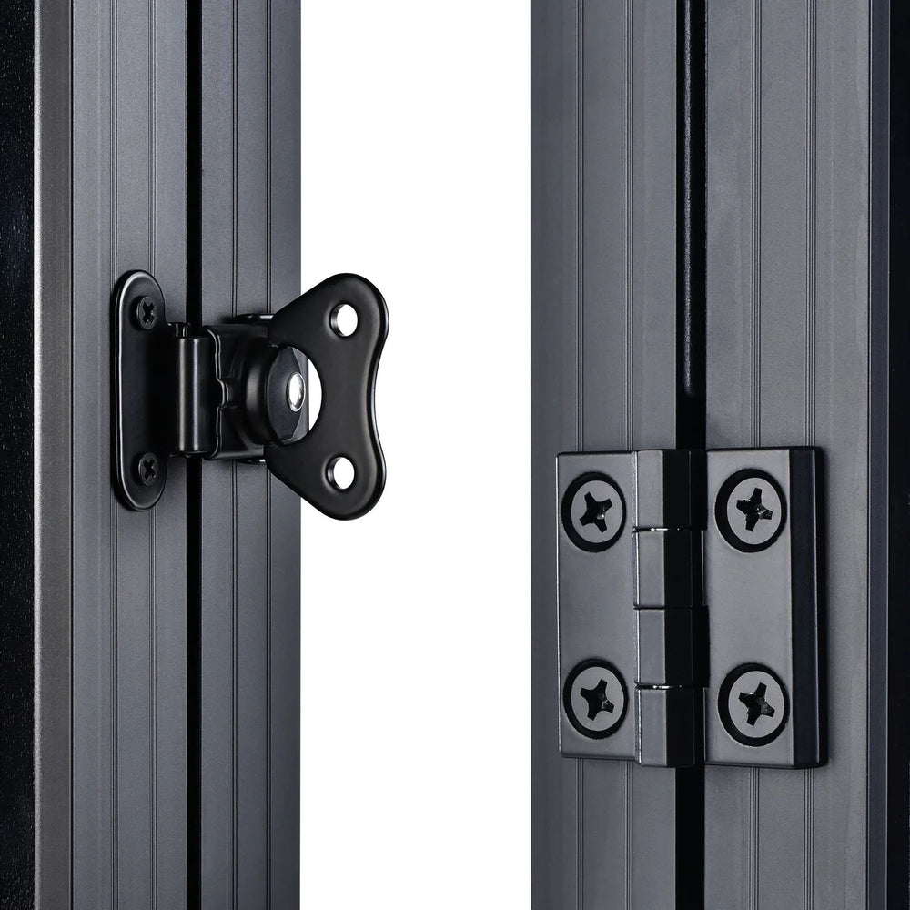 Rich Solar MEGA 100 Watt Briefcase Portable Solar Charging Kit hinges close up