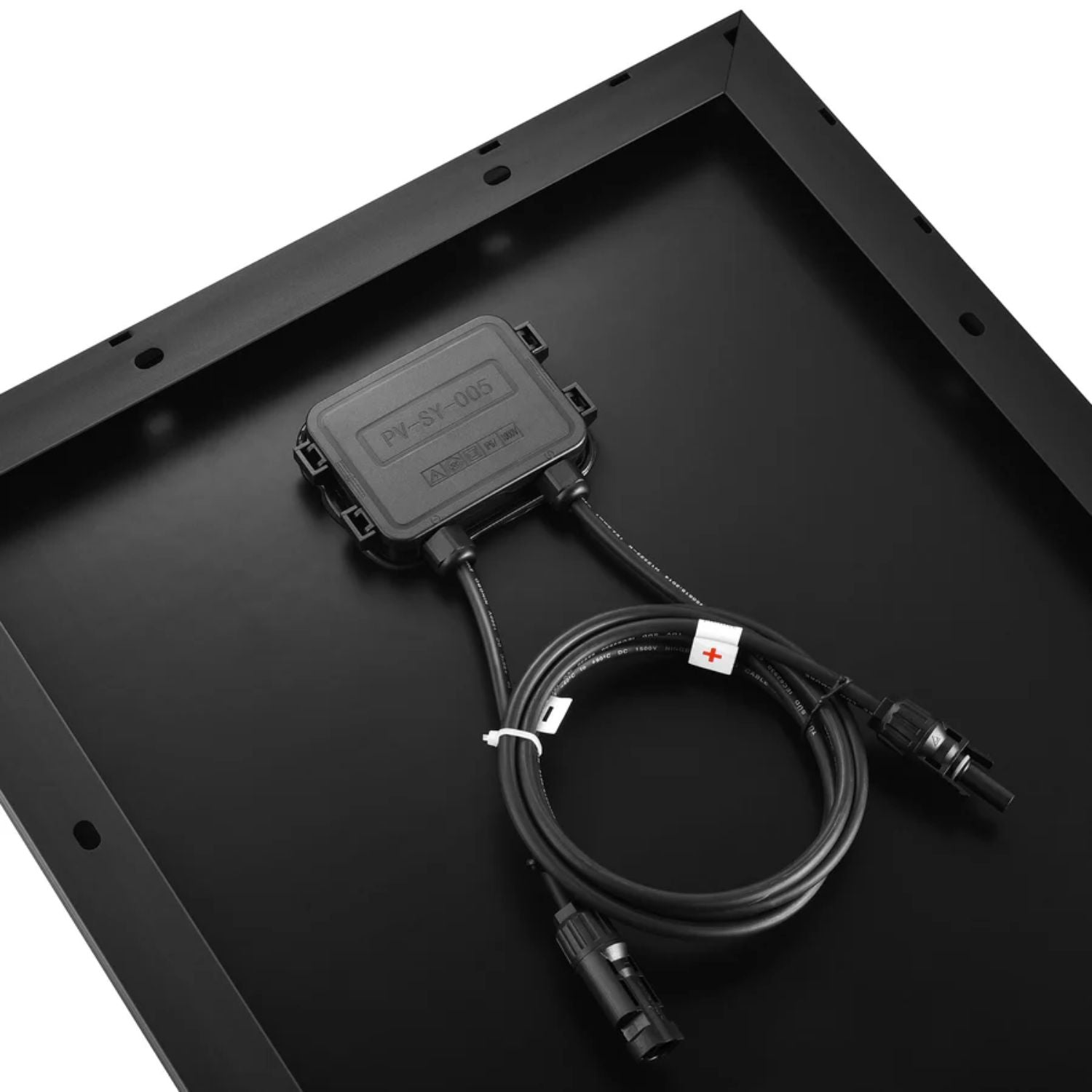 Rich Solar MEGA 130 Watt Slim Solar Panel black back close up view