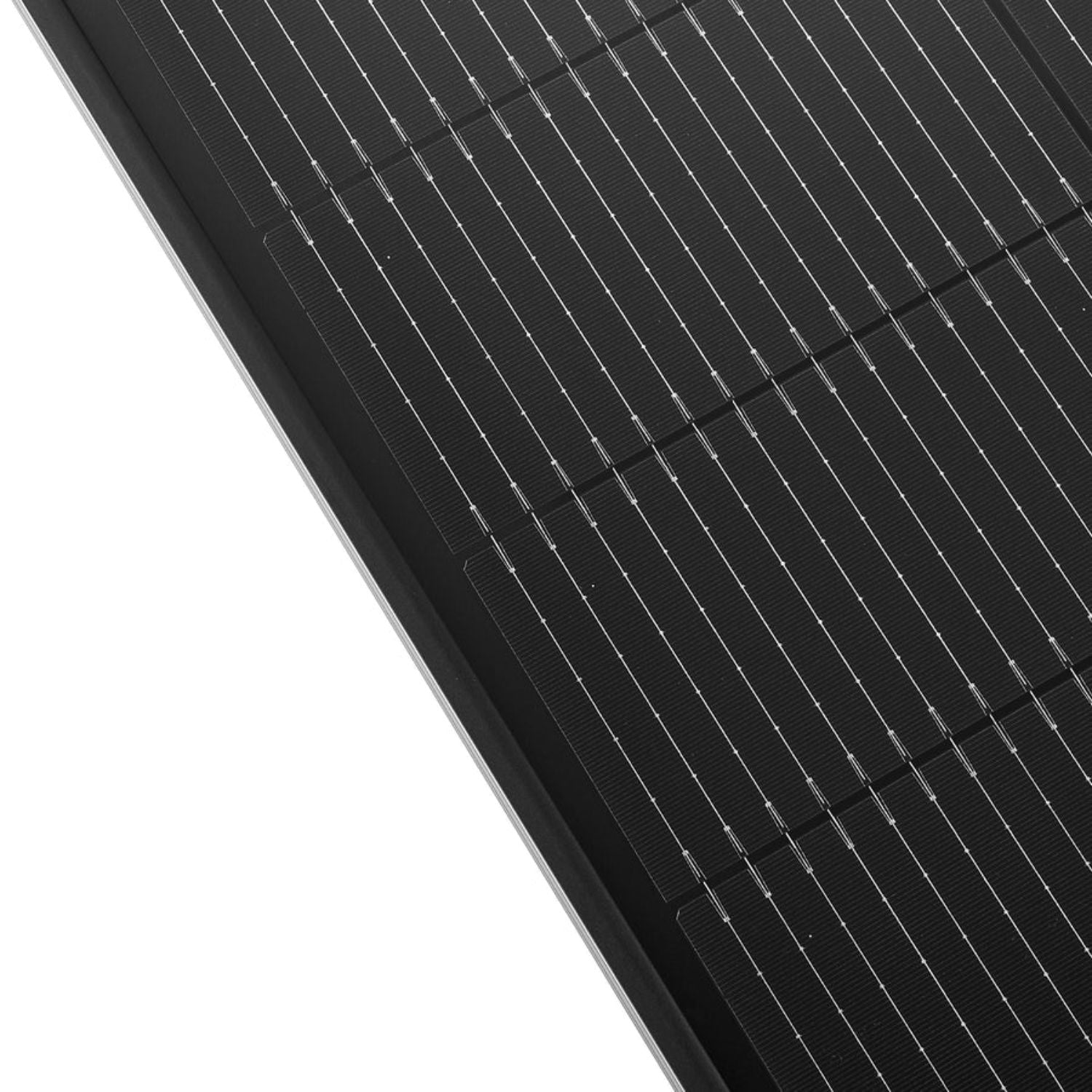 Rich Solar MEGA 130 Watt Slim Solar Panel black close up view