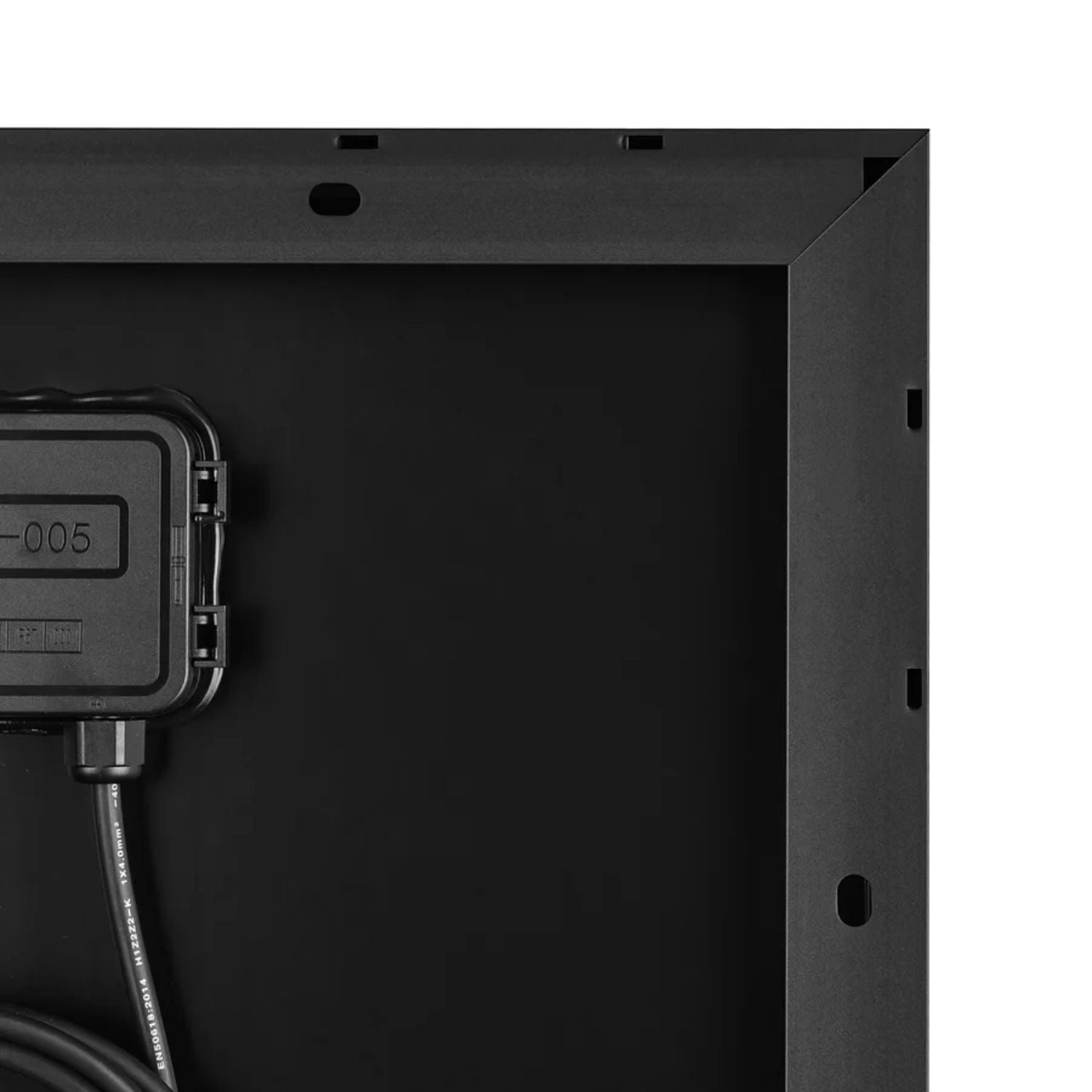 Rich Solar MEGA 130 Watt Slim Solar Panel black side back close up view