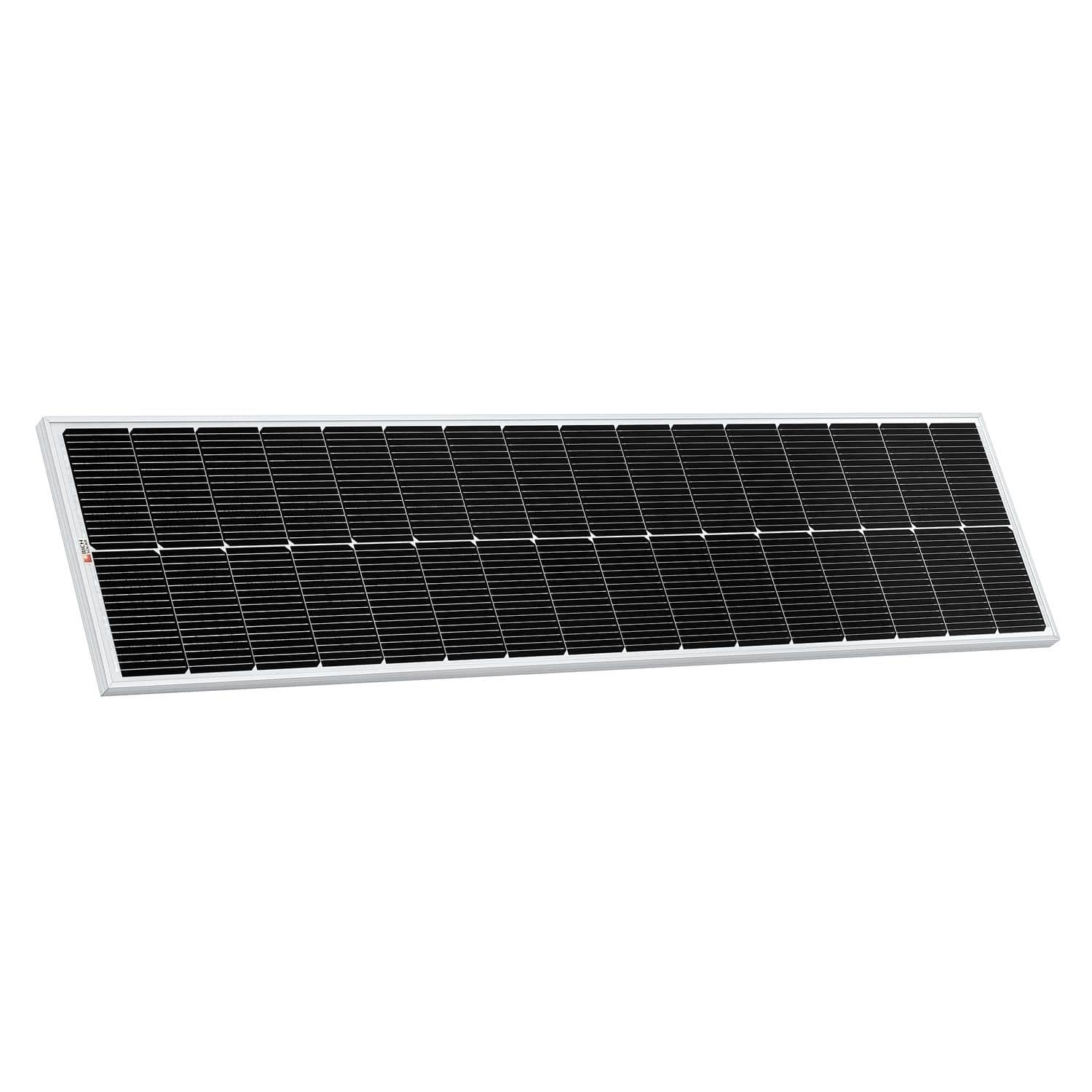 Rich Solar MEGA 130 Watt Slim Solar Panel facing right view in a horizontal position