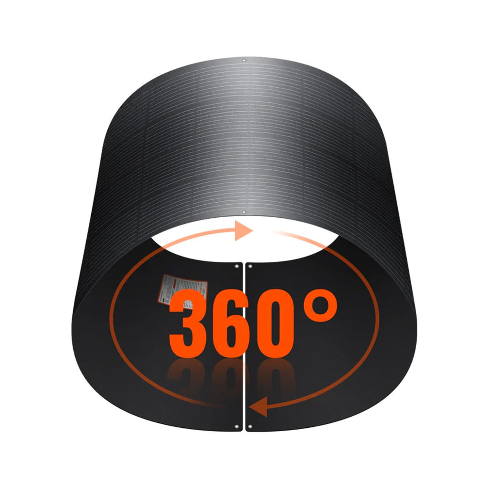 Rich Solar MEGA 200 FLEX PRO Solar Panel in a 360-degree when folded