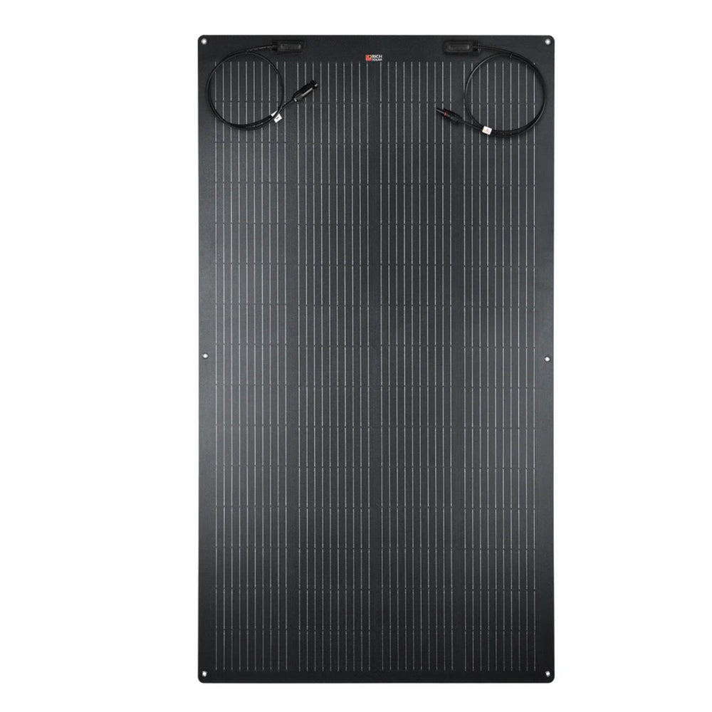 Rich Solar MEGA 200 FLEX PRO Solar Panel with cables on a white background