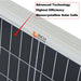 Rich Solar MEGA 200 PRO Solar Panel  with 'Rich Solar' branding and text highlighting advanced technology and efficiency.