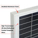 Rich Solar MEGA 200 PRO Solar Panel  with labeled anodized aluminum frame and high transmission AR coated tempered glass