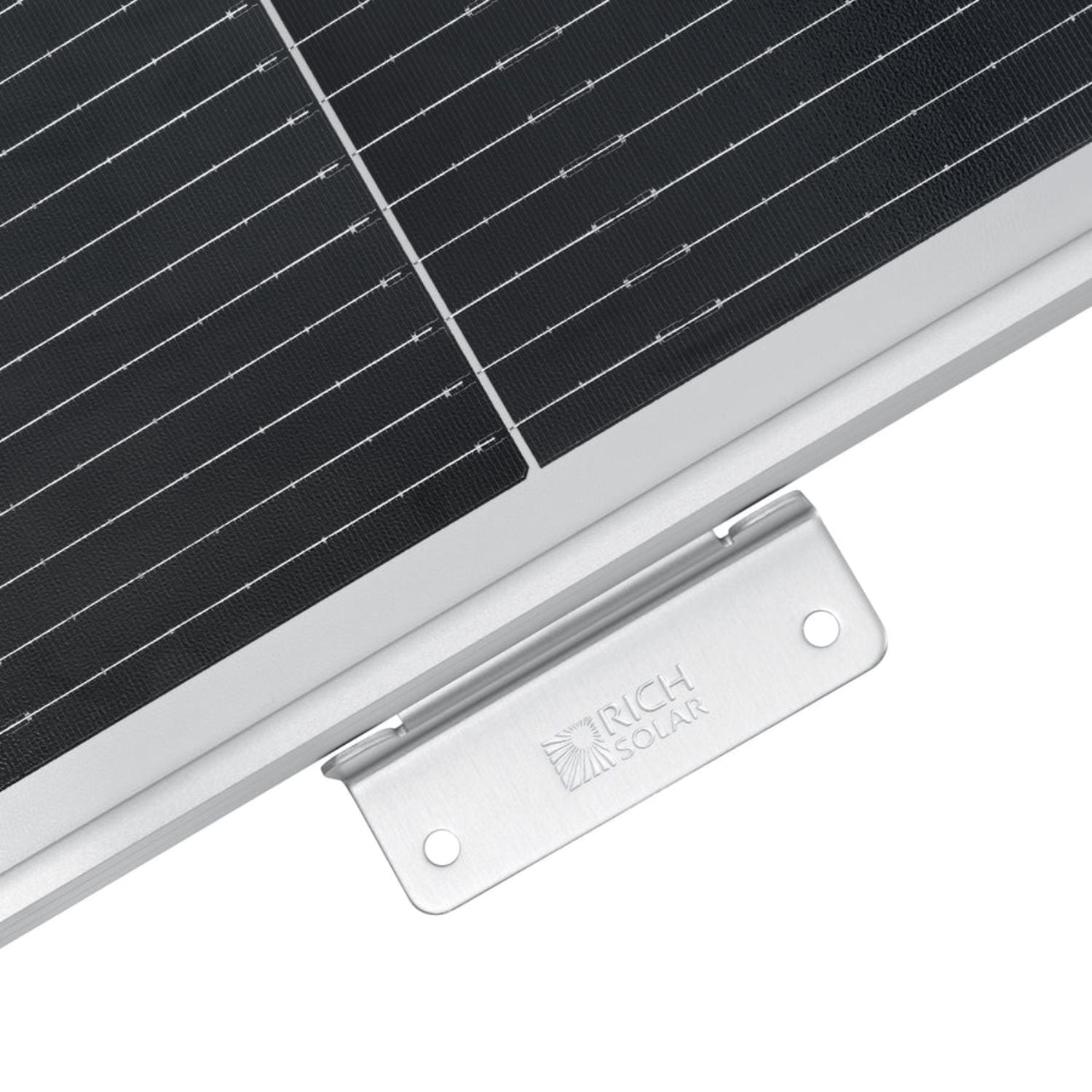 Rich Solar MEGA 200 WITH 3/4" Z BRACKETS Solar Panel close up 