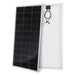Rich Solar MEGA 200 Watt 12 Volt Monocrystalline Solar Panel Silver Front and back view