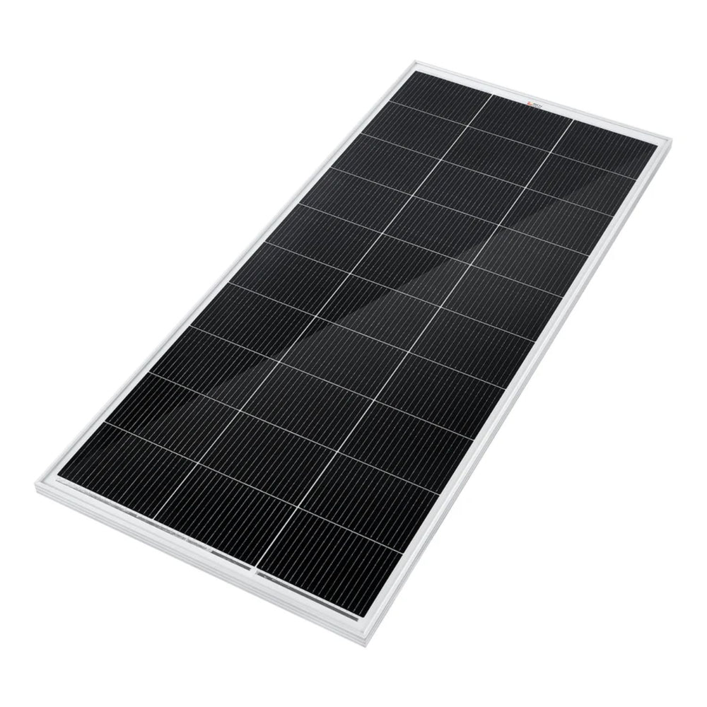 Rich Solar MEGA 200 Watt 12 Volt Monocrystalline Solar Panel Silver when laying down