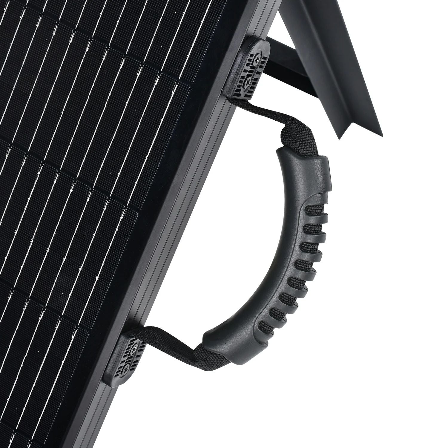 Rich Solar MEGA 200 Watt Briefcase Portable Solar Kit bag handle close up view