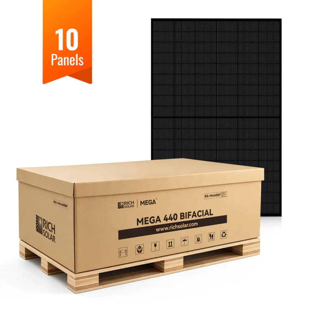 Rich Solar MEGA 440 Bifacial N-Type Solar Panel - 10 solar panels
