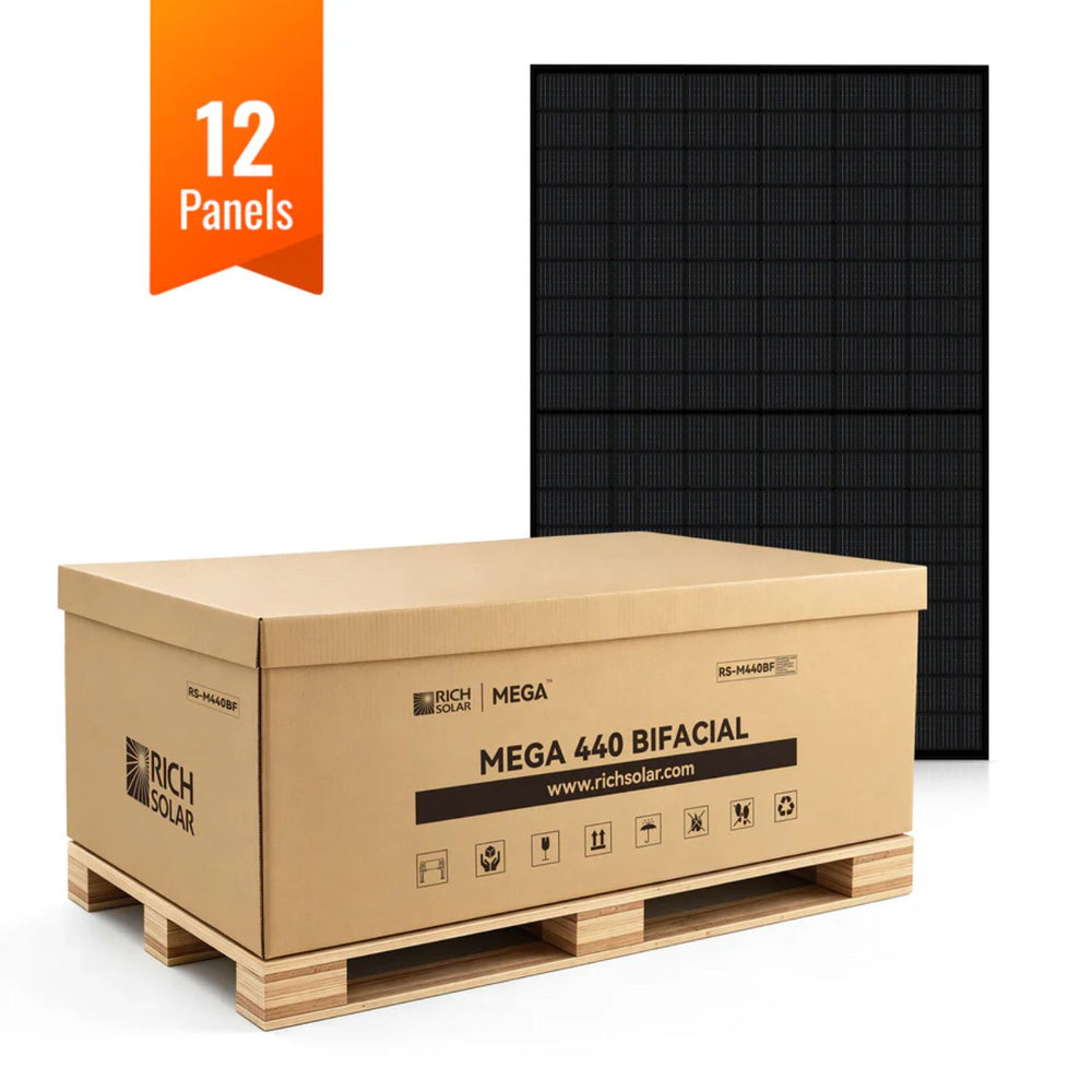Rich Solar MEGA 440 Bifacial N-Type Solar Panel - 12 solar panels