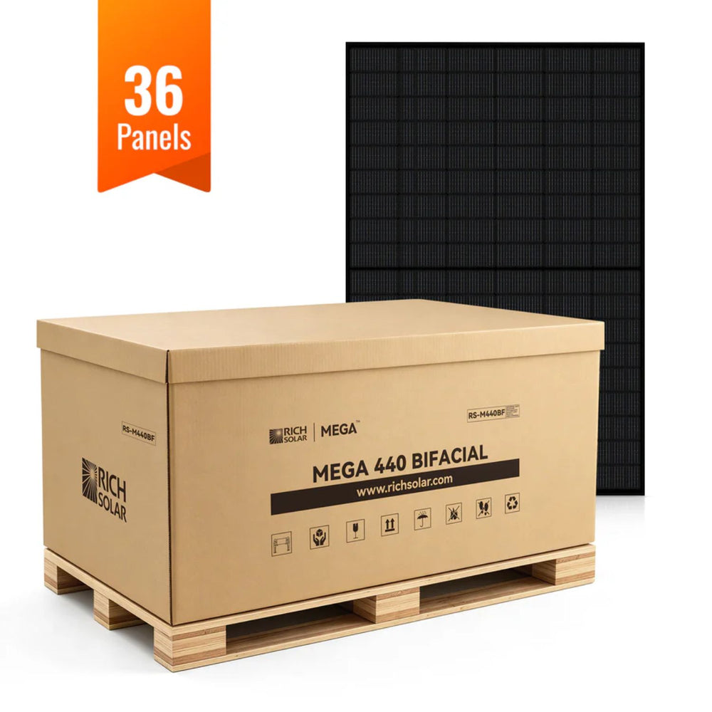Rich Solar MEGA 440 Bifacial N-Type Solar Panel  - 36 solar panels 
