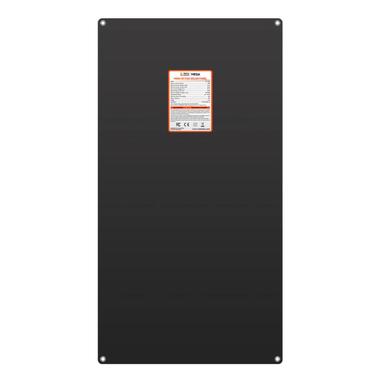 Rich Solar MEGA 50 FLEX 12V Flexible Solar Panel back view