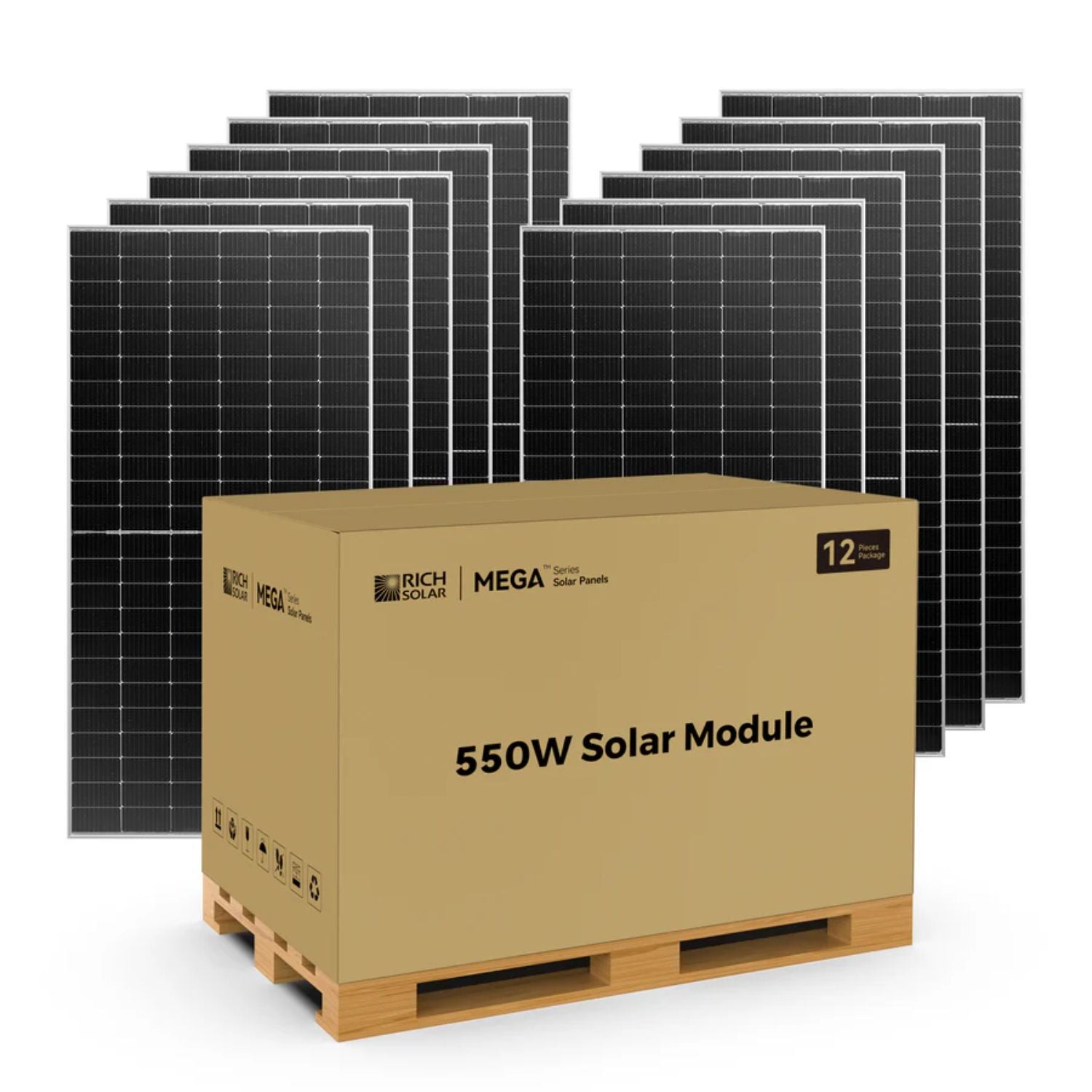Rich Solar MEGA 550 Watt Bifacial Solar Panel -10 pcs