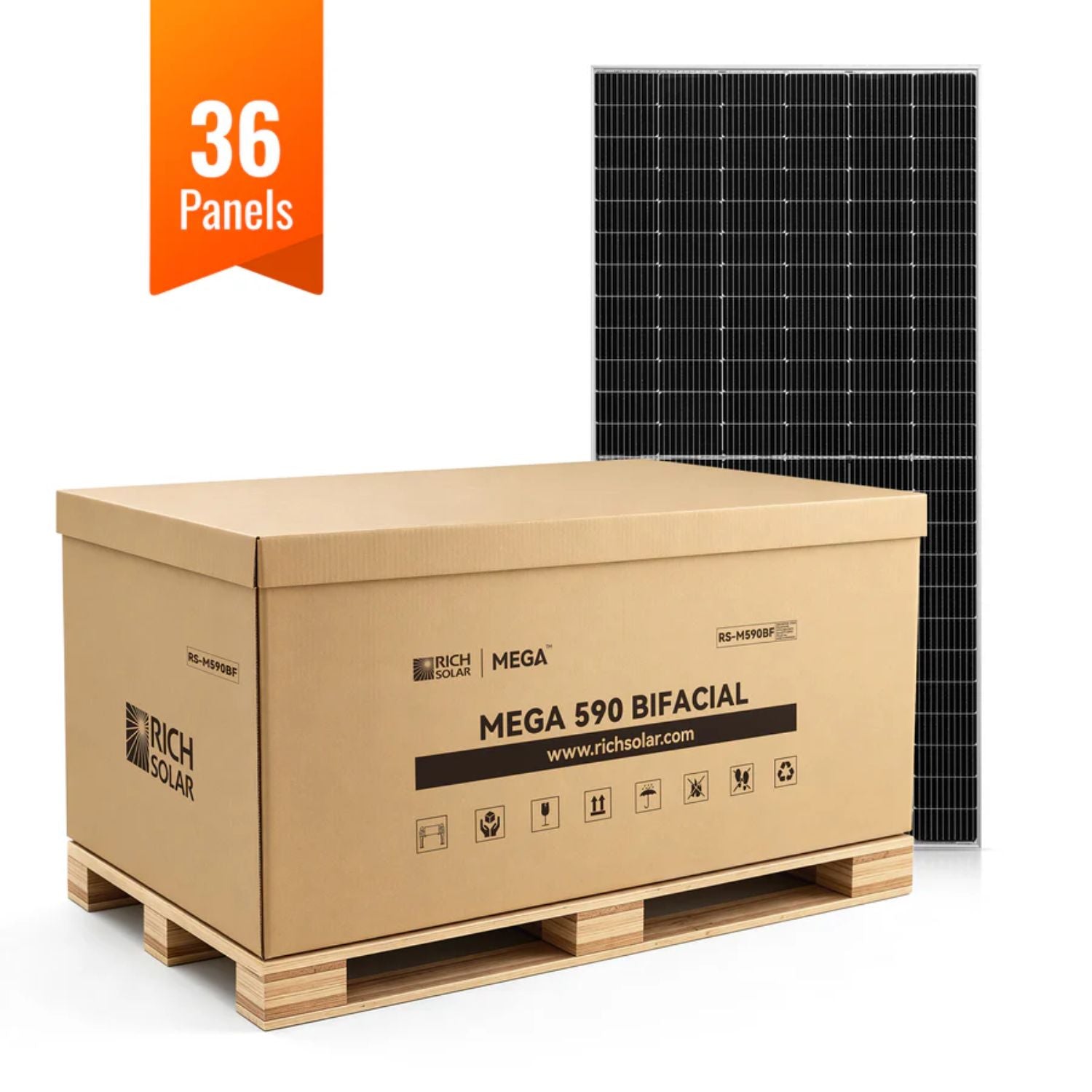 Rich Solar MEGA 590 Watt Bifacial Solar Panel - 36 Panels