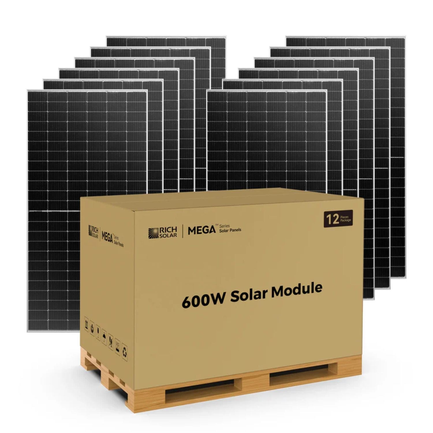 Rich Solar MEGA 600 BIFACIAL Watt Bifacial Solar Panel - 12 pcs