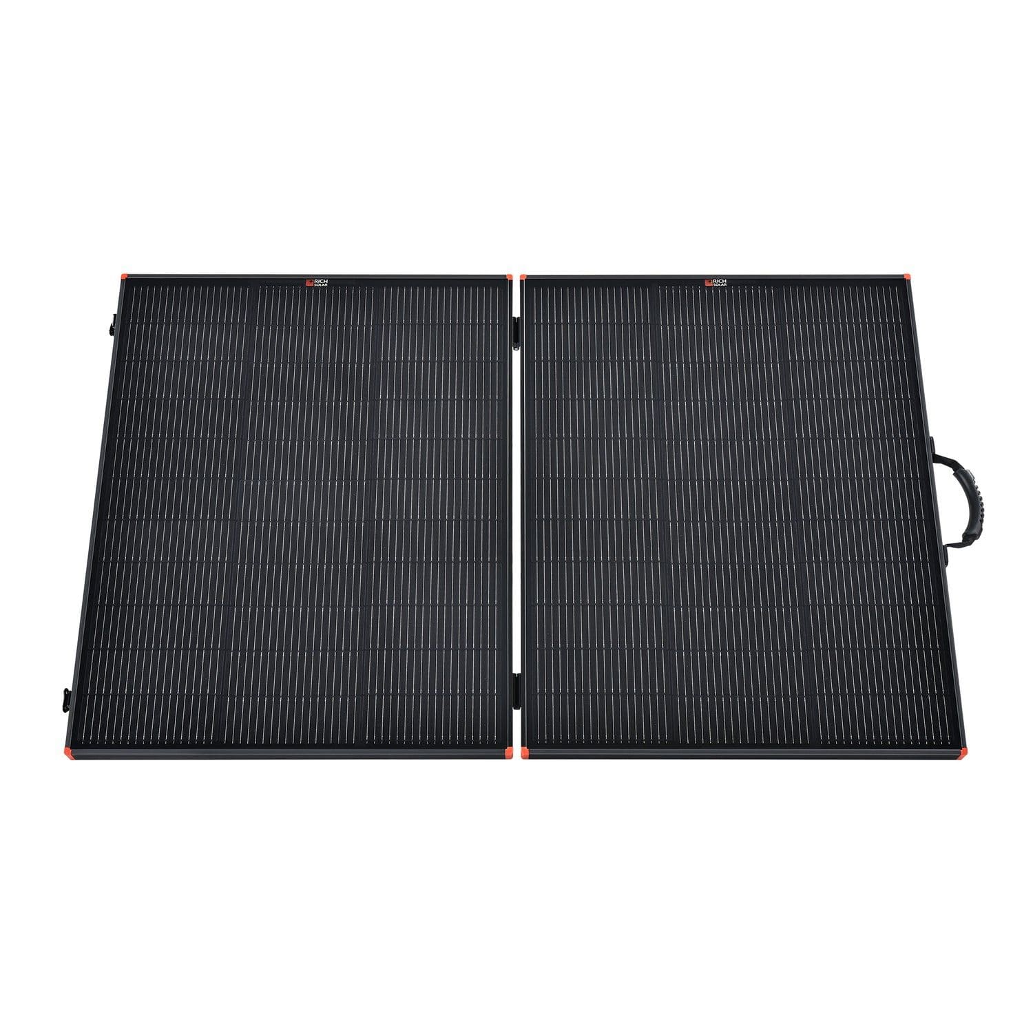 Rich Solar Mega 200W Portable Solar Panel Briefcase Front View Open