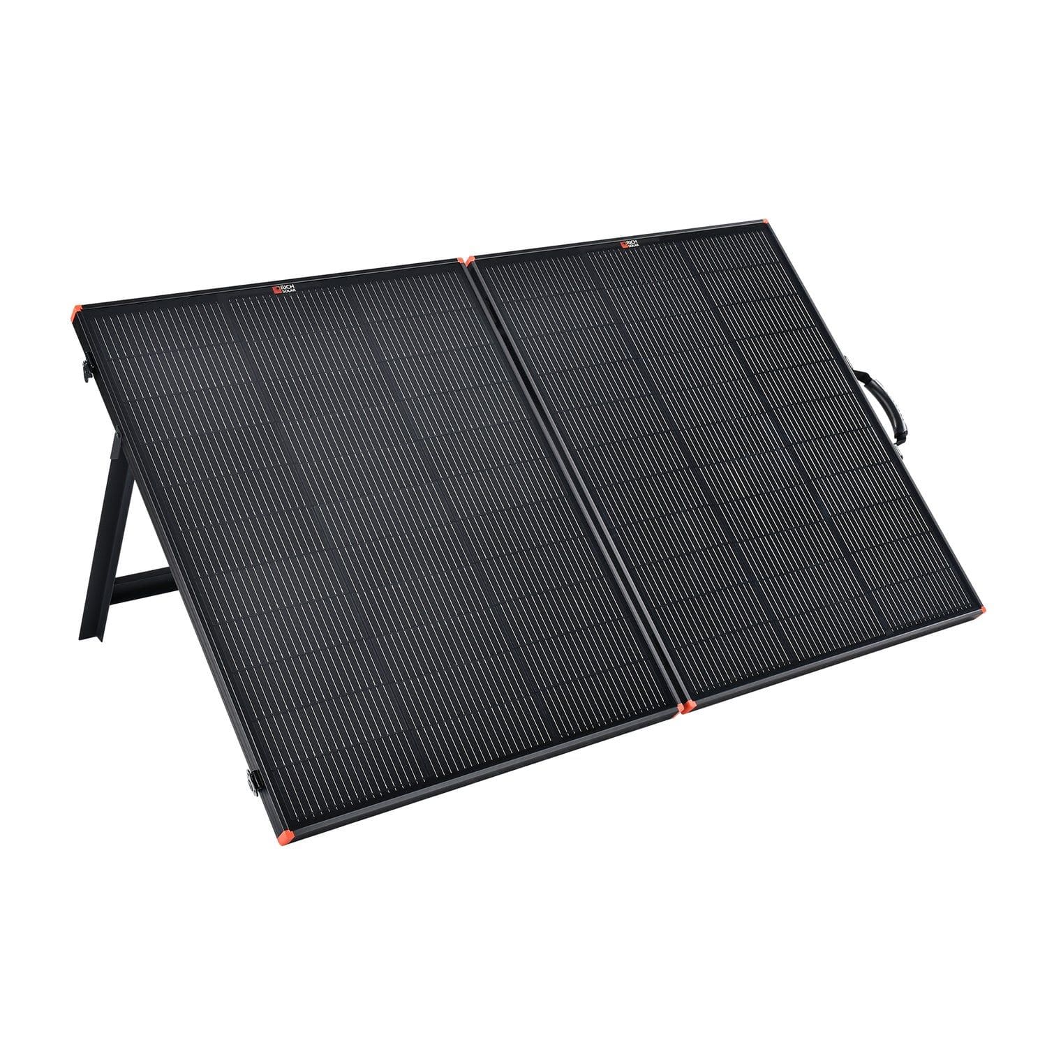 Rich Solar Mega 200W Portable Solar Panel Briefcase Front View Open Right Side