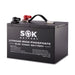 SOK 12V100Ah LiFePO4 Battery Bluetooth & Built-in heater side view
