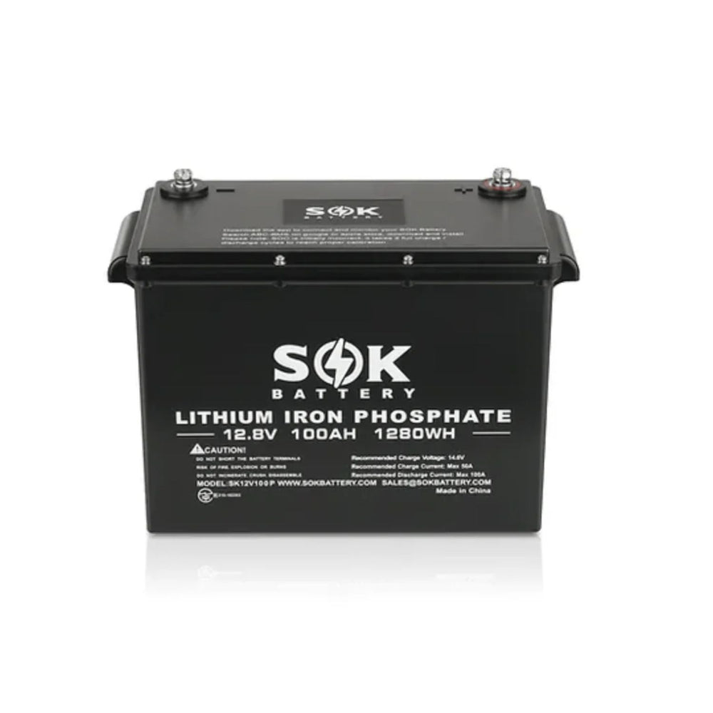SOK 12V 100Ah Marine Grade LiFePO4 Battery front view