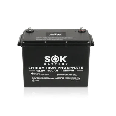 SOK 12V 100Ah Marine Grade LiFePO4 Battery front view