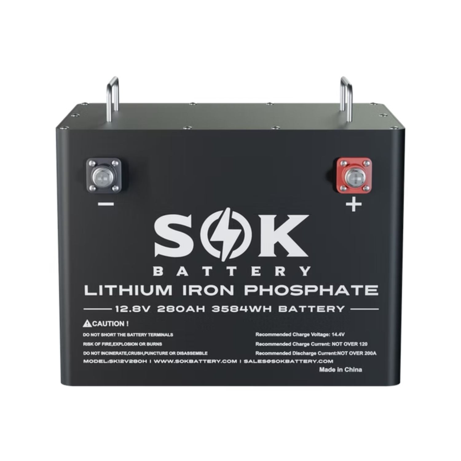 SOK 280Ah Battery, Built-in heater and Bluetooth, Best for RV or Marine SK12V280H front view