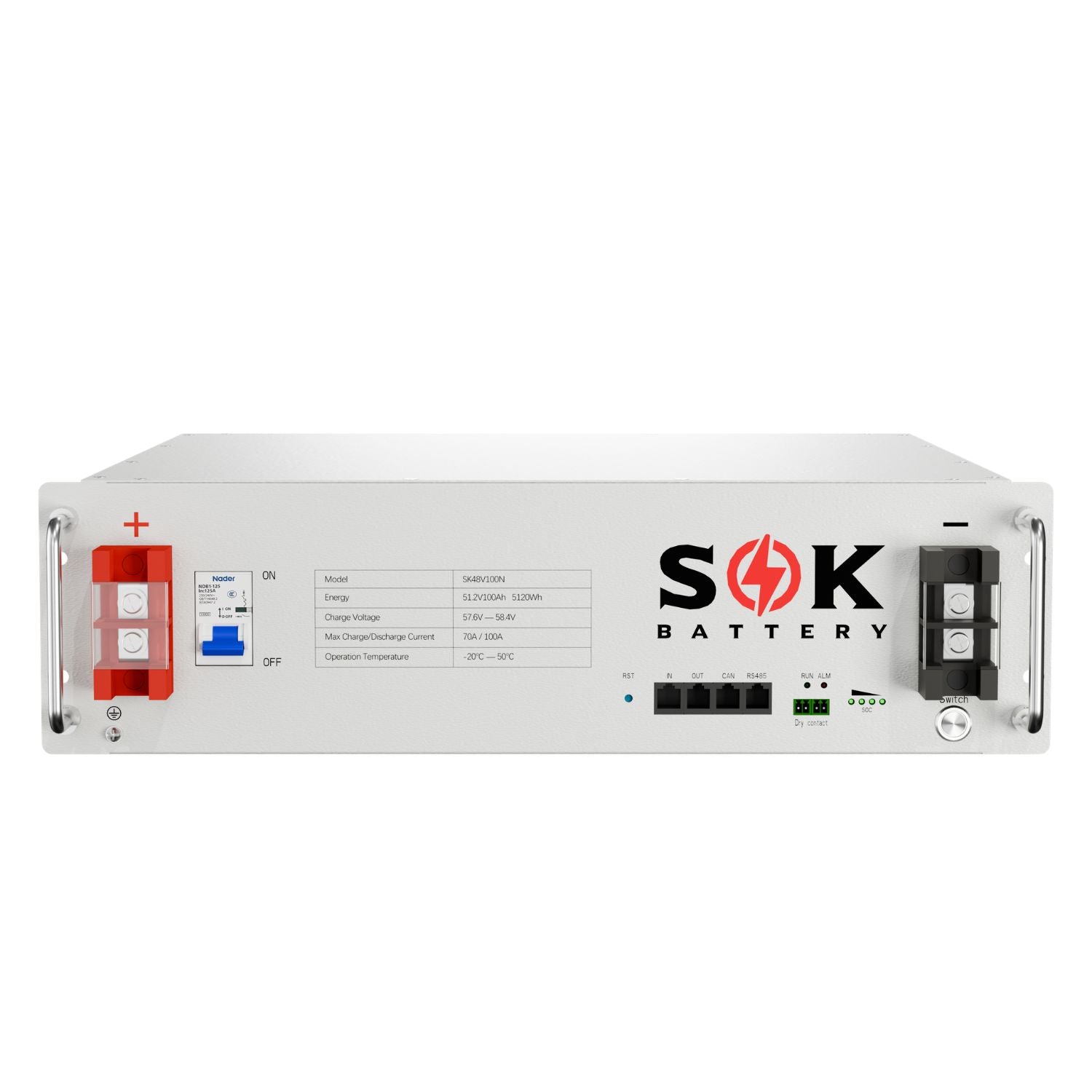SOK 48V100Ah Server Rack LiFePO4 Battery SK48V100N front view