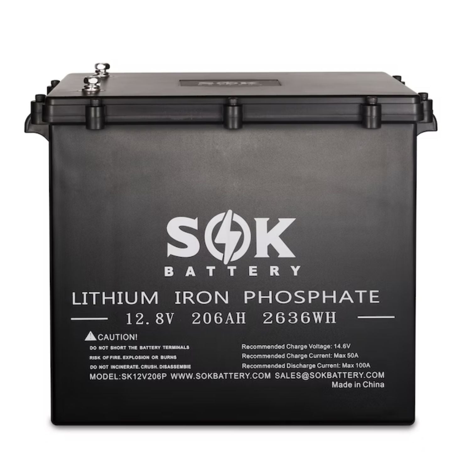 SOK Marine Grade 12V 206Ah LiFePO4 Battery, Sealed Plastic Box SK12V206PH