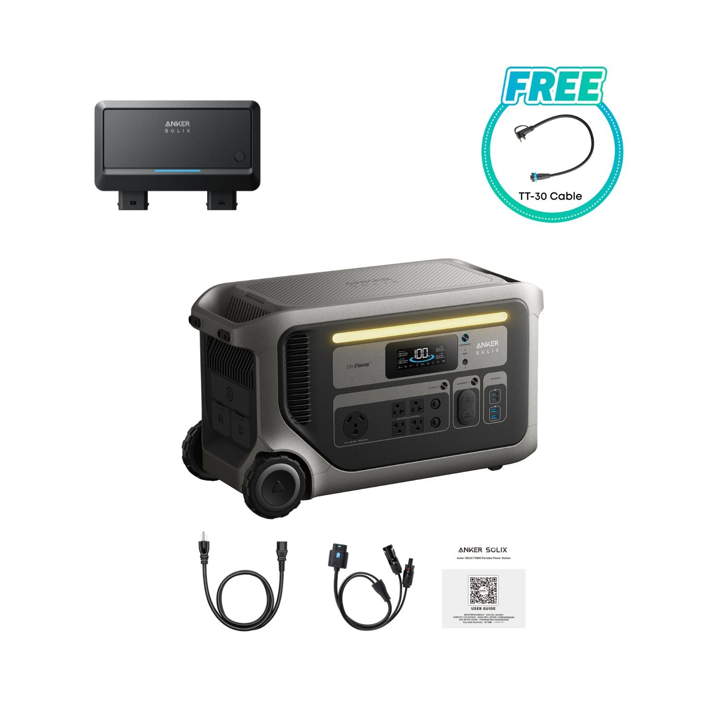 SOLIX F3000 + 1 x Anker SOLIX Car Alternator Charger with free TT-30 cable