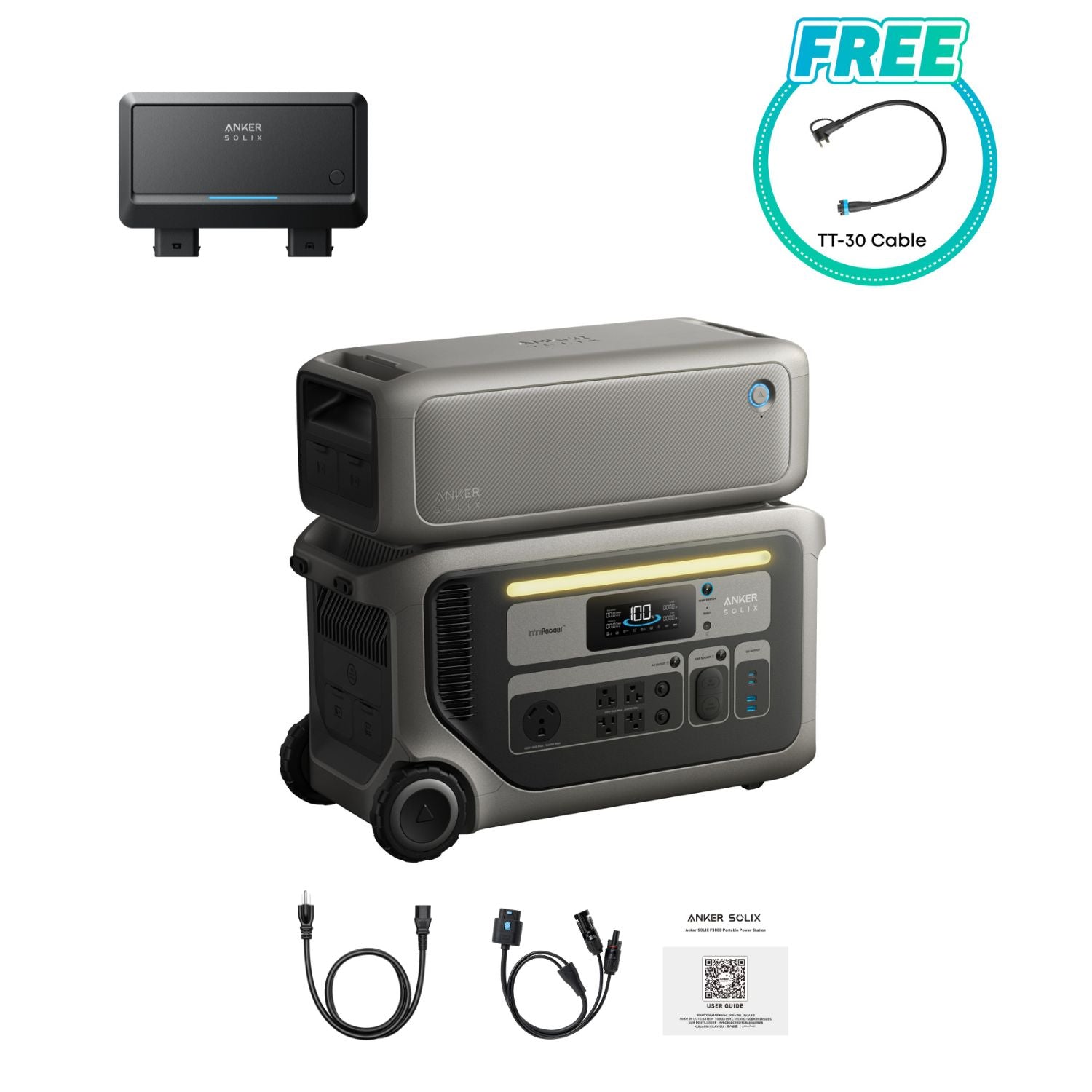 SOLIX F3000 + 1 x Anker SOLIX Car Alternator Charger with free TT-30 cable and Expansion Battery