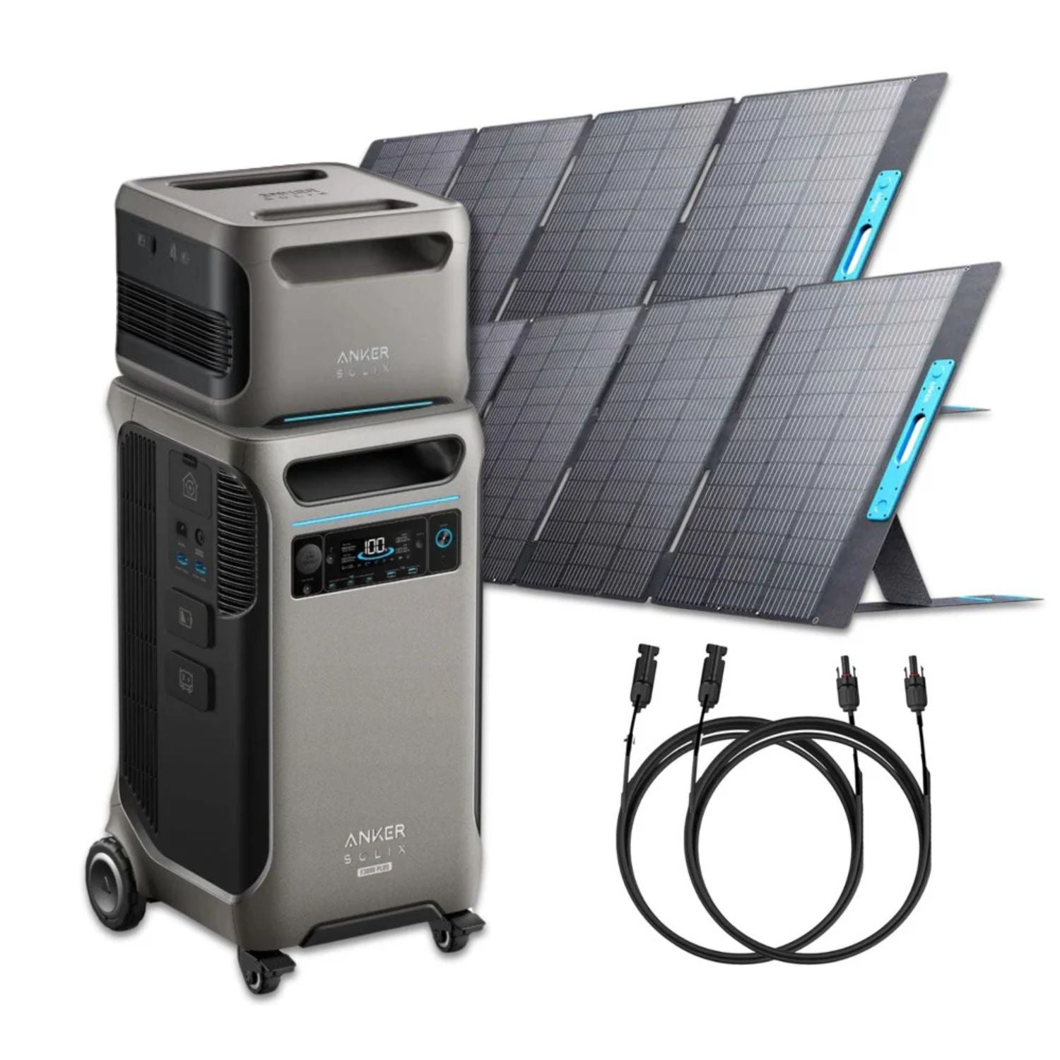 SOLIX F3800 Plus Portable Solar Kit with two 400W Portable Solar Panel and one  BP3800 Battery