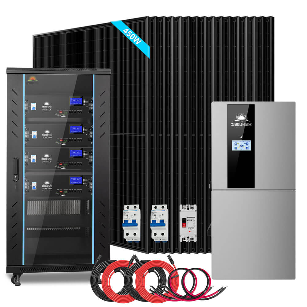 SunGoldPower 11.4kW Hybrid Solar Kit with 20.48kWh LiFePO4 Battery – SGH-11N2E complete system