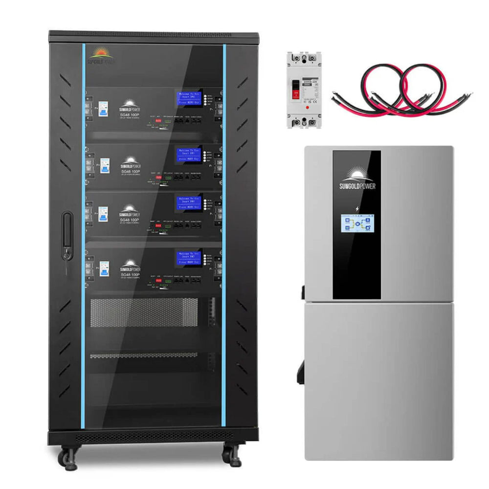 SunGoldPower 11.4kW Hybrid Solar Kit with 20.48kWh LiFePO4 Battery without solar panel