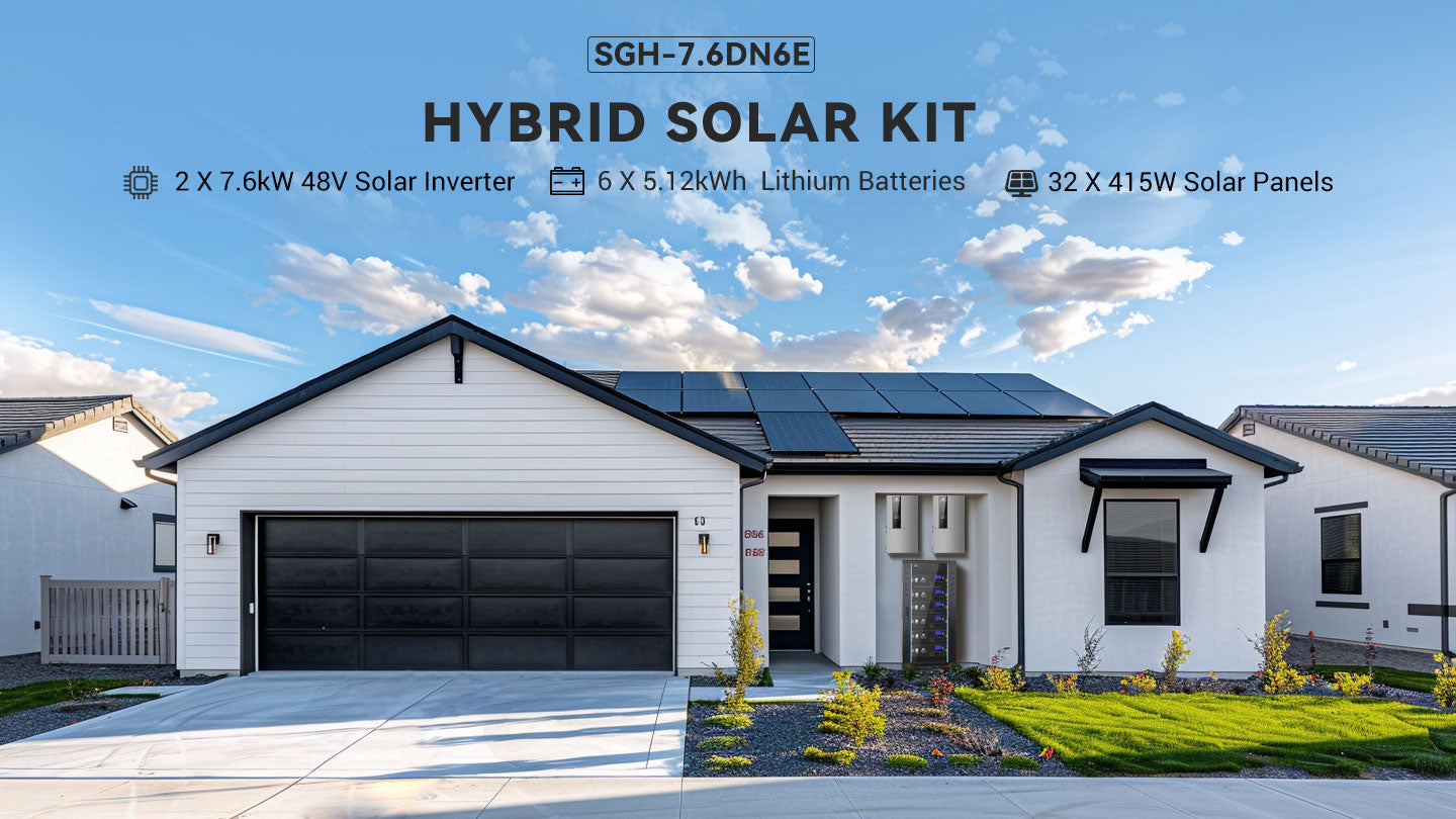 SunGoldPower 15.2kW Hybrid Solar Kit with 30.72kWh LiFePO4 Battery – SGH-7.6DN6E product image 2