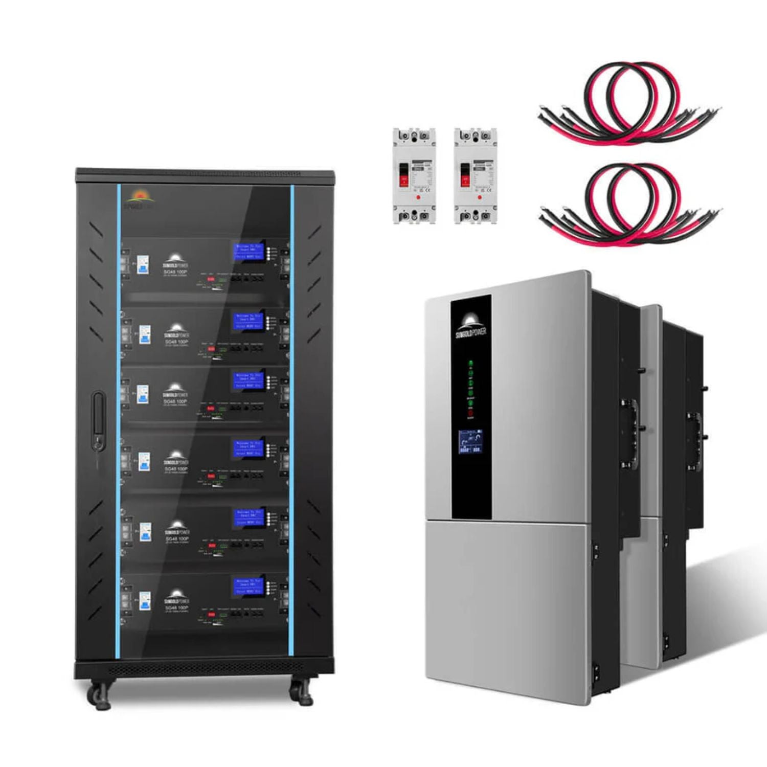 SunGoldPower 15.2kW Hybrid Solar Kit with 30.72kWh LiFePO4 Battery without solar panel