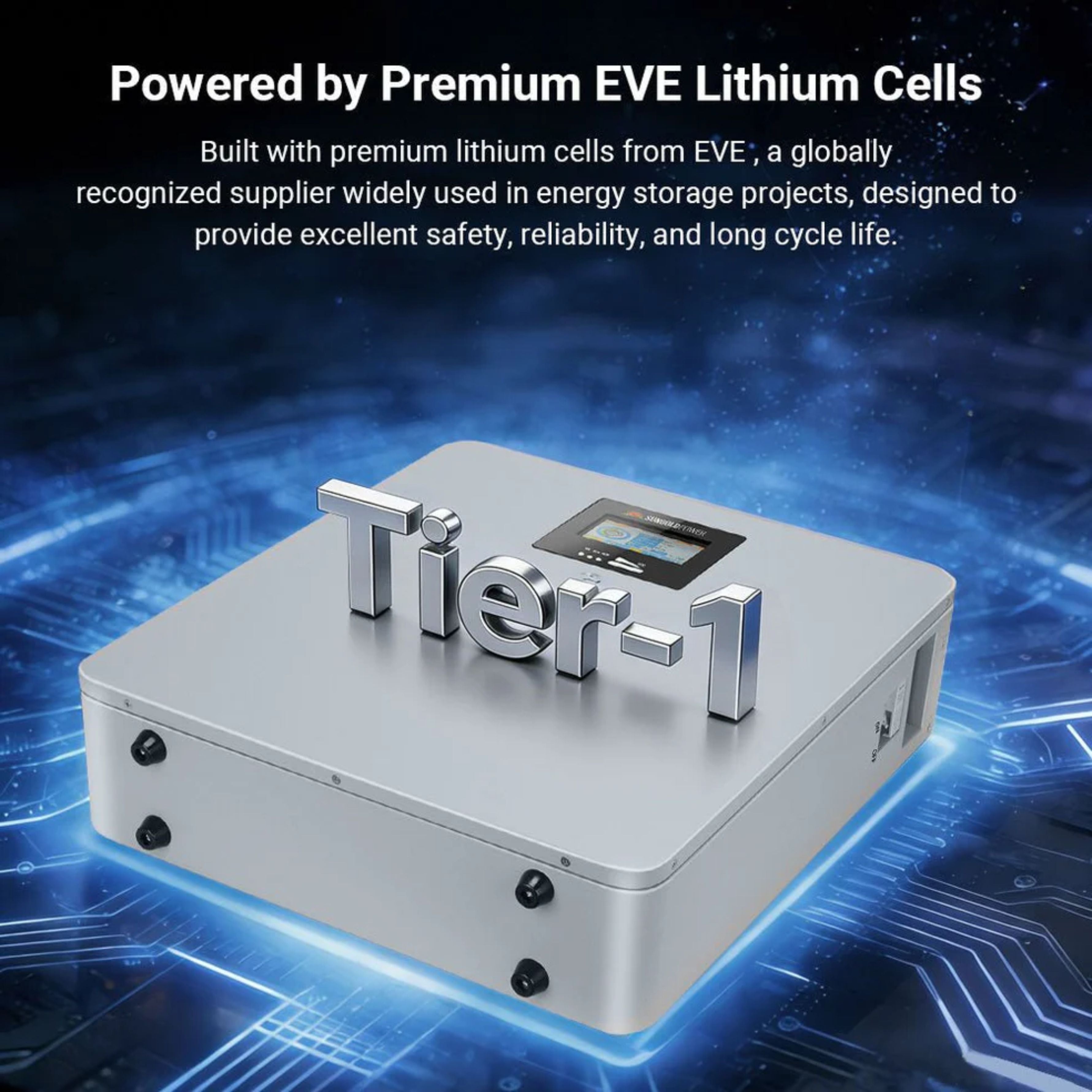 SunGold CoreX 5 Elite Wall Mounted 48V 100AH Residential Energy Storage Battery Pack - powered by premium EVE Lithium Cells 