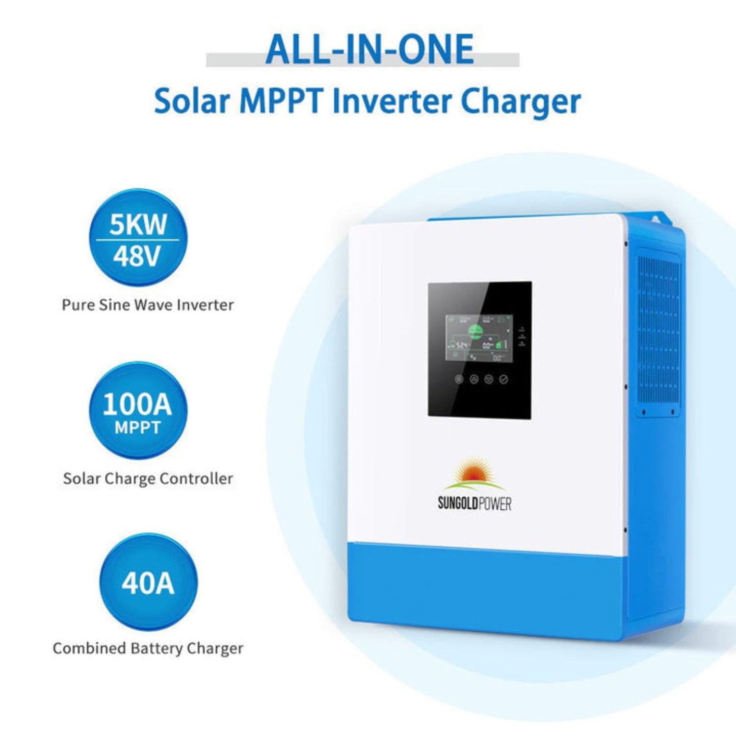 SunGold Power 10000W 48VDC Off Grid Solar Kit - Solar MPPT Inverter Charger