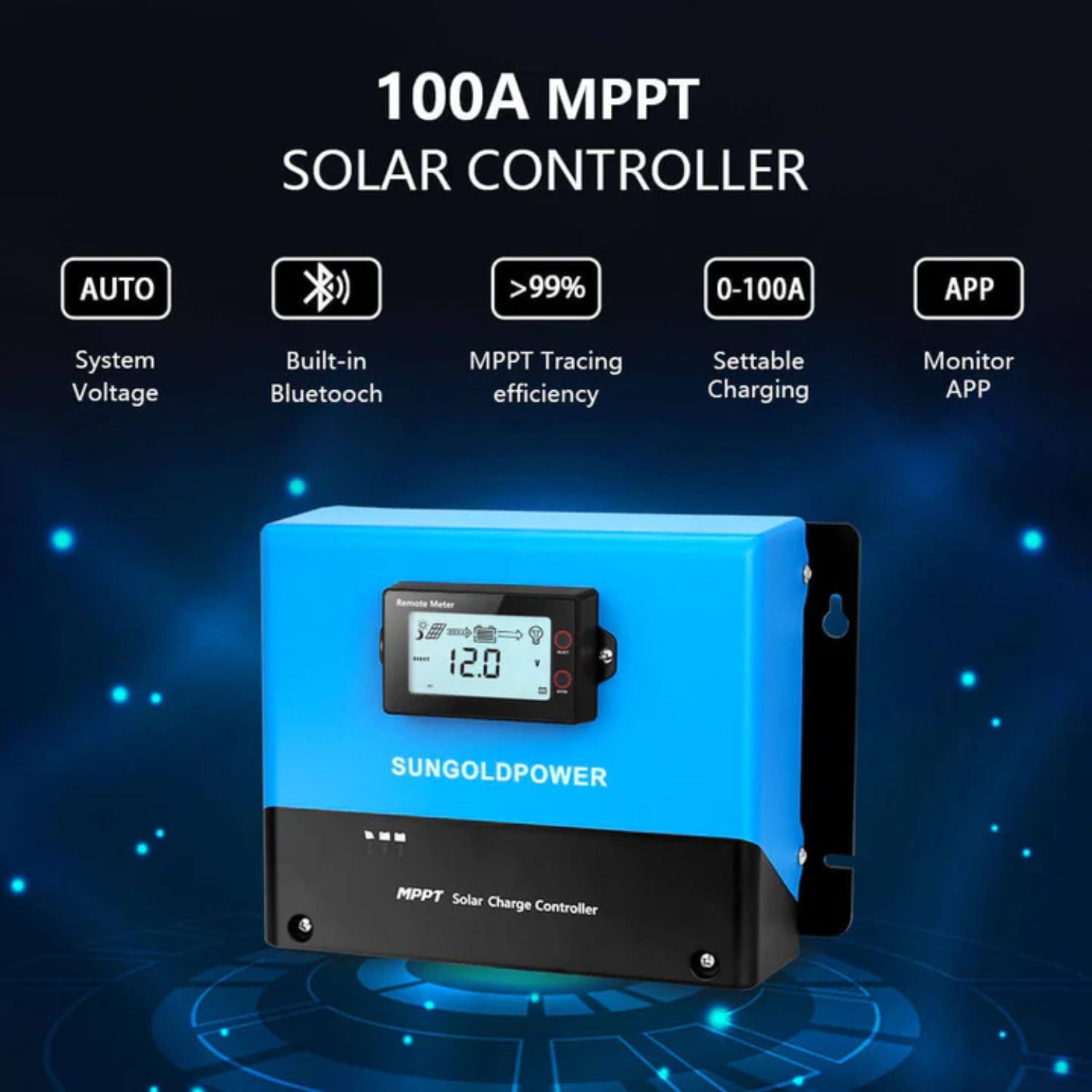 SunGold Power 100 Amp MPPT Solar Controller Specifications
