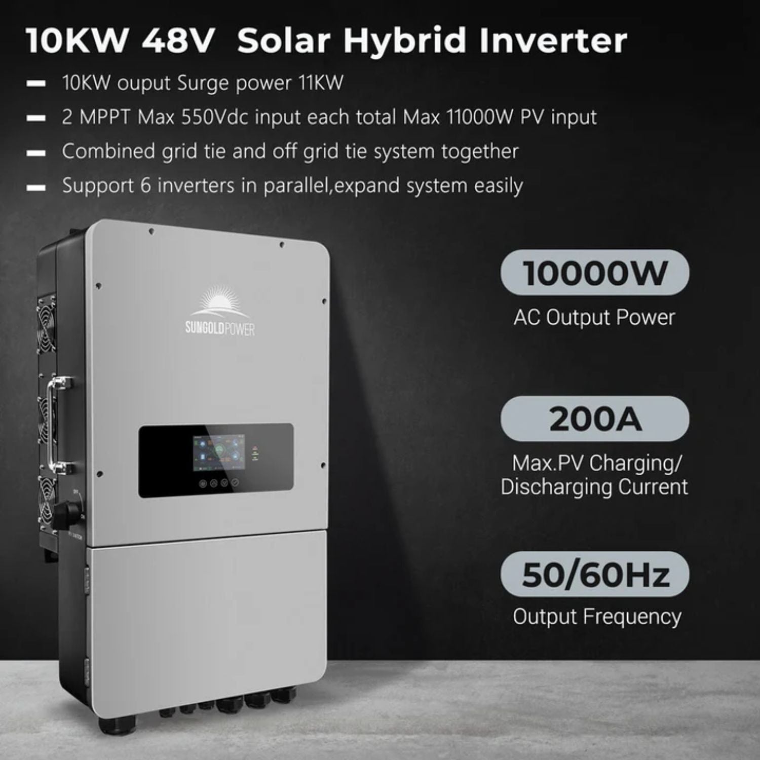 SunGold Power 10KW Hybrid Inverter  Features