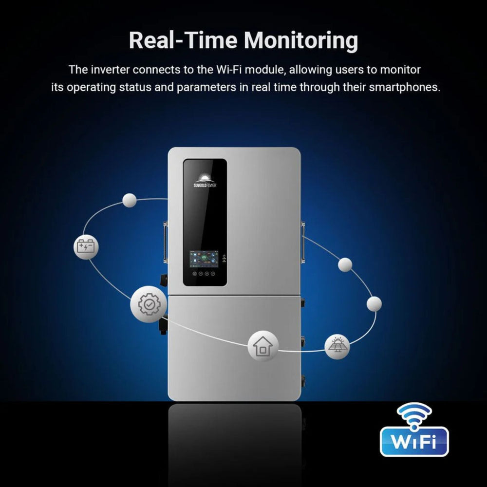 SunGold Power 12KW 48V All-in-one Hybrid Solar Inverter - Real time monitoring