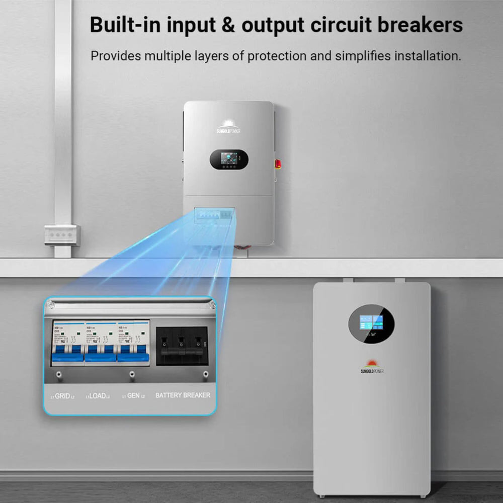 SunGold Power 12KW All in One Off Grid Solar Inverter FR12K-B  - Built in input and output breakers