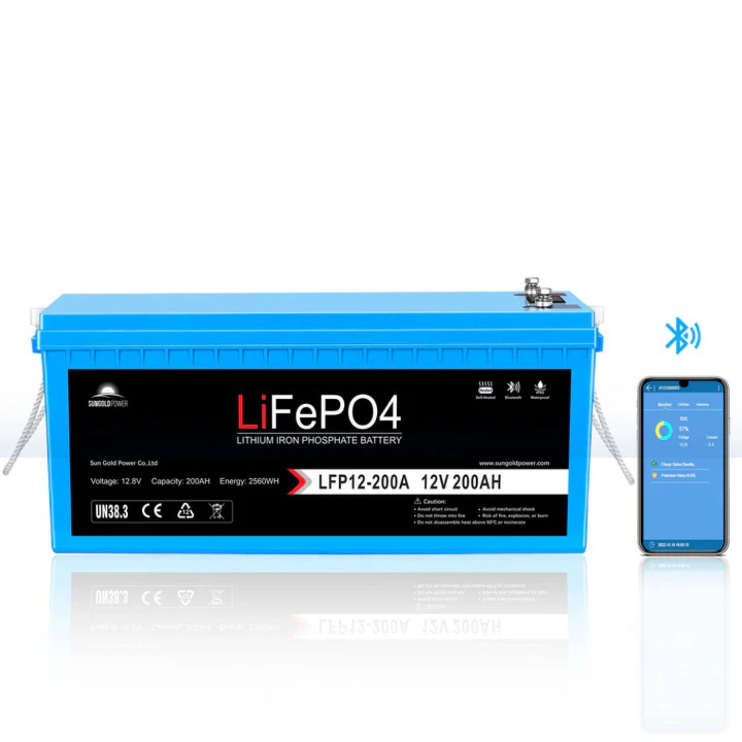 SunGold Power 12V 200Ah LiFePo4 Deep Cycle Lithium Battery