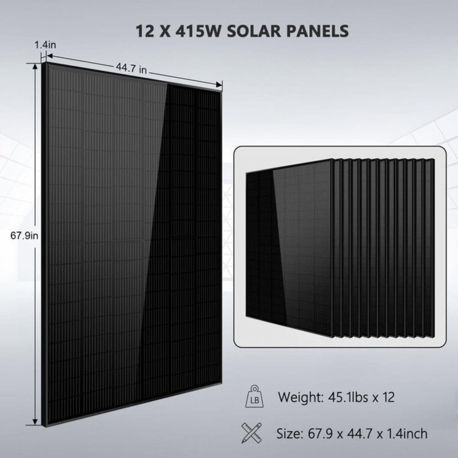 SunGold Power 12 x 415W Solar Panel