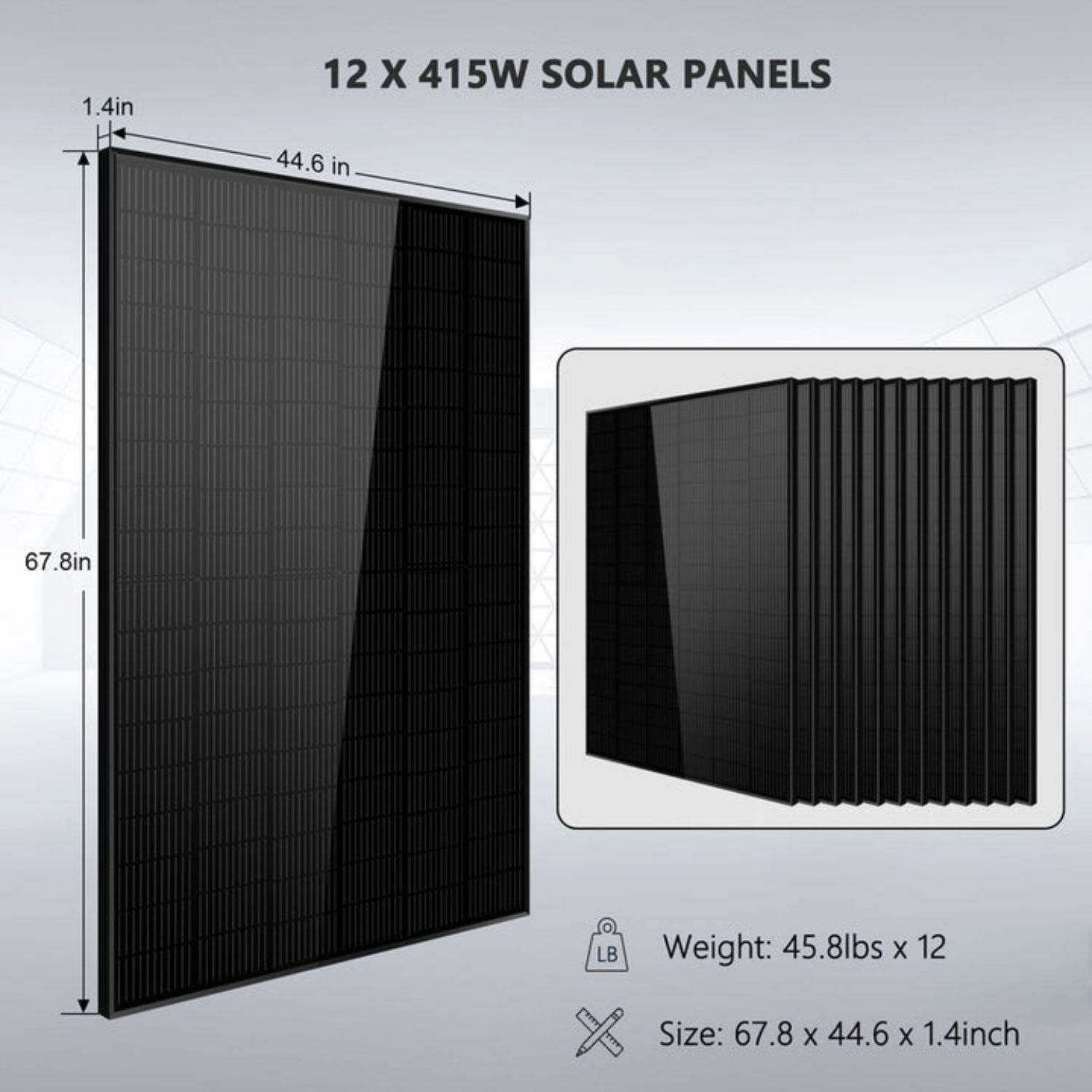 SunGold Power 12 x 415W Solar Panels