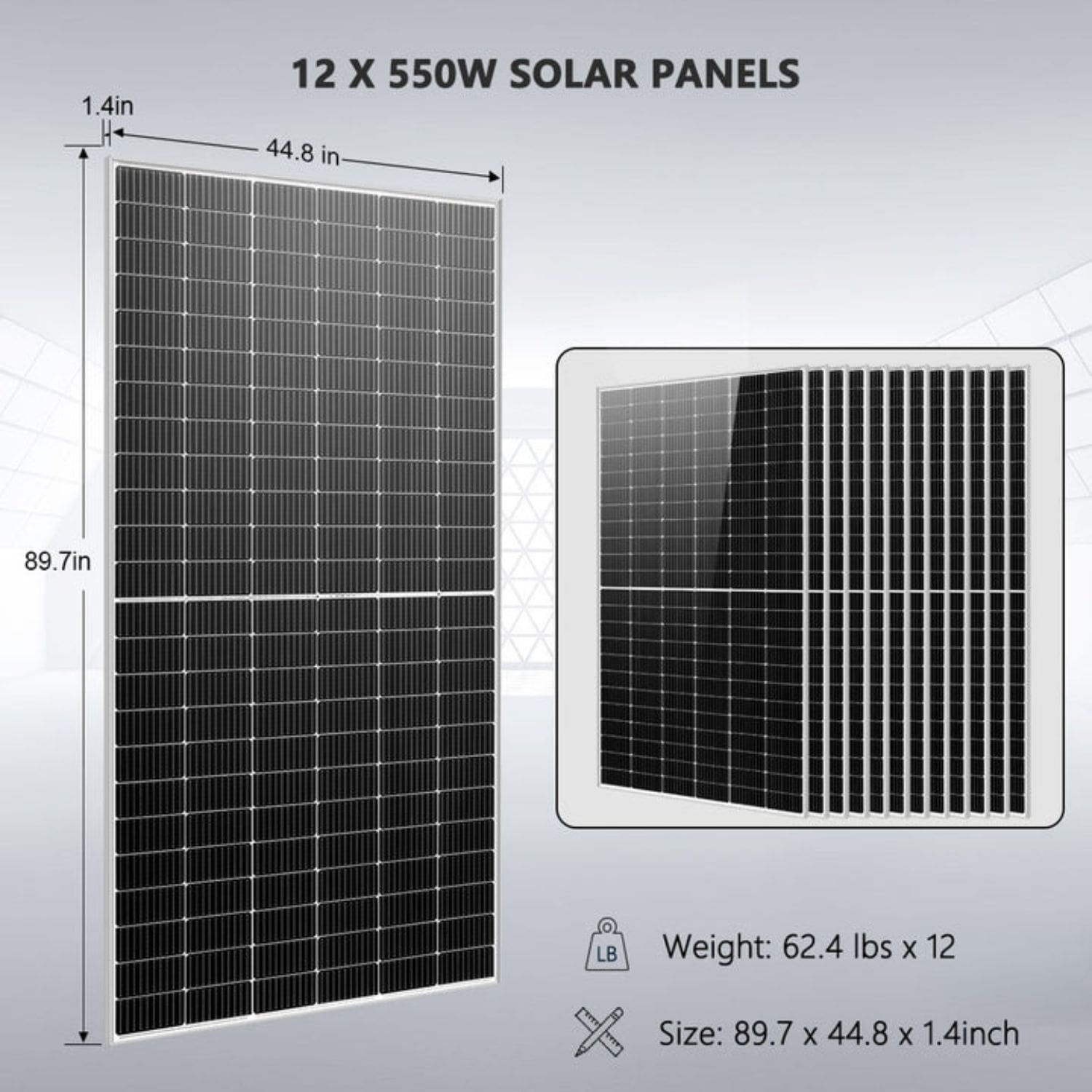 SunGold Power  12 x 550 Solar Panels